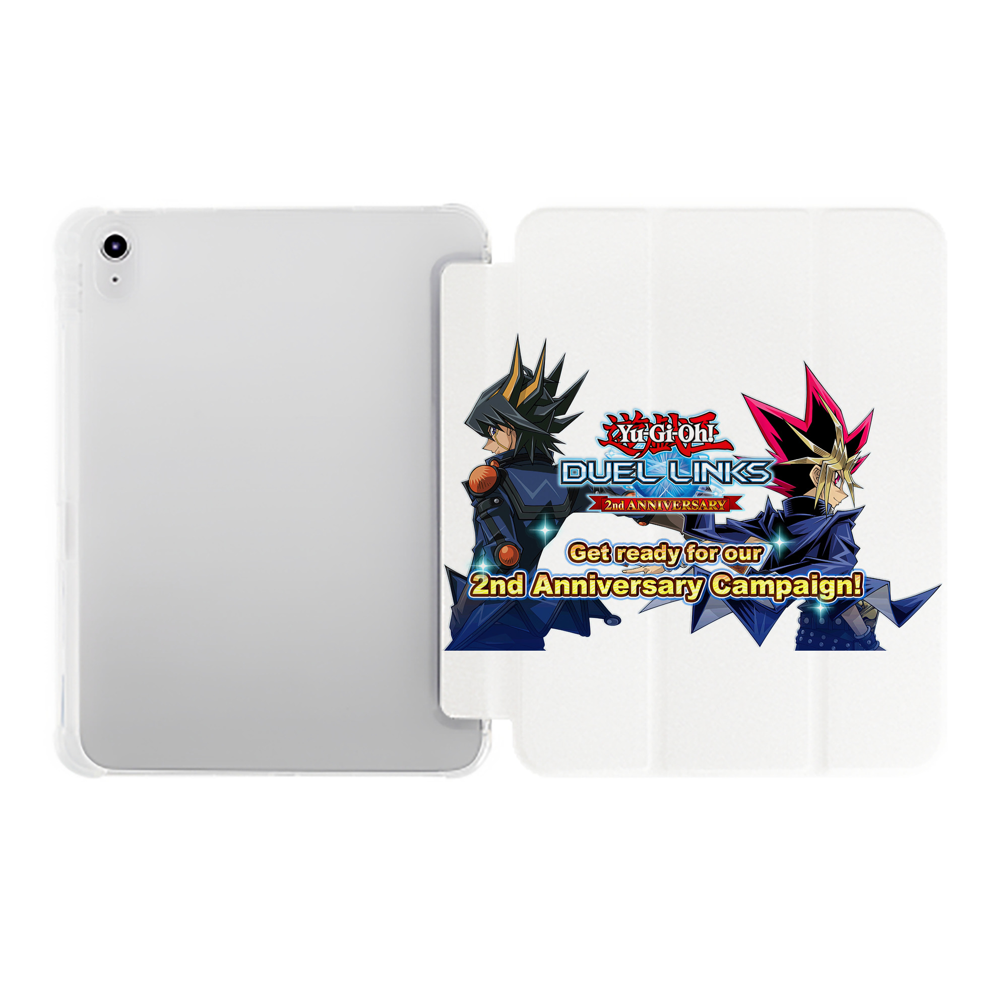 （画像用） 遊☆戯☆王 Yu-Gi-Oh! IPad ケース ペン収納付き 三つ折りスタンド PUレザー×シリコン 対応機種9.5/10.5/10.9インチ
